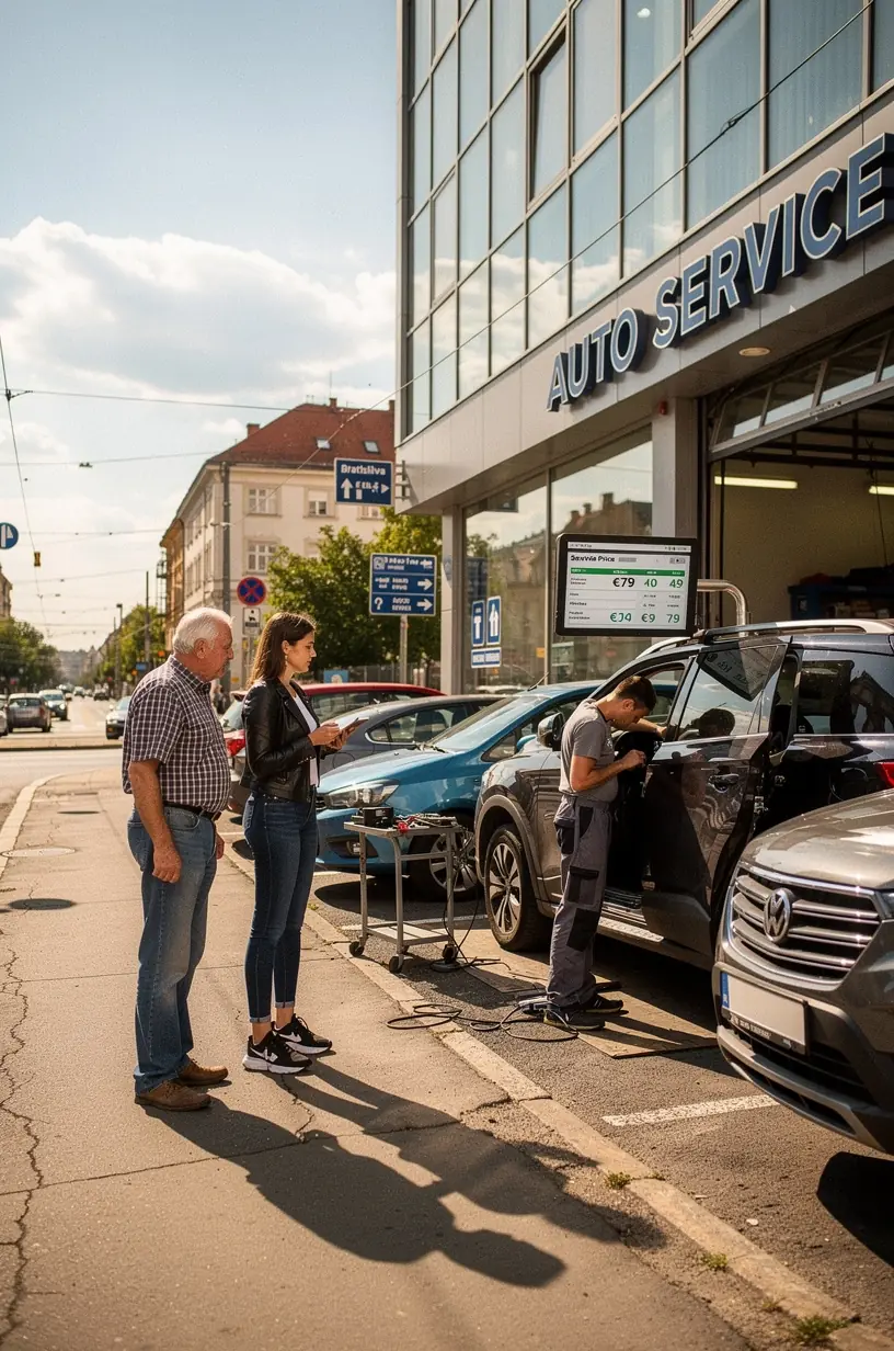 Automechanik v práci s modernými nástrojmi na opravu podvozku auta.